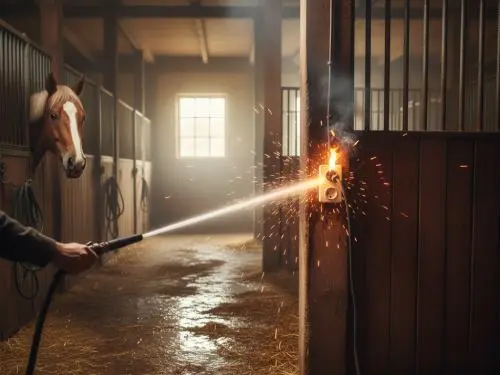 Eine Betriebshaftpflicht für Pferdepension schützt bei Feuer.