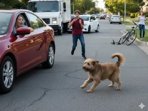 Betriebshaftpflicht für Hundeschule / Hundetrainer übernimmt die Kosten für Sachschäden z.b. durch einen entlaufenden Hund während des Trainings, der auf der Straße einen Verkehrsunfall provoziert.