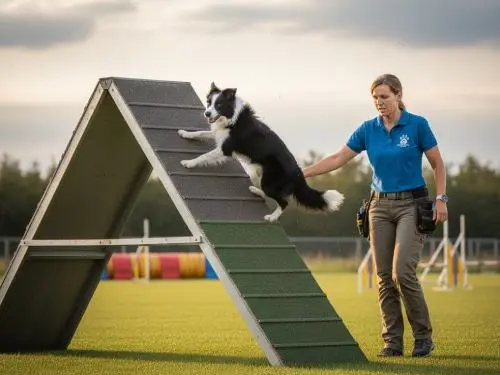 Betriebshaftpflicht für Hundeschule / Hundetrainer übernimmt die Kosten für den Sturz eines Hundes auf einem Agility-Gerät.